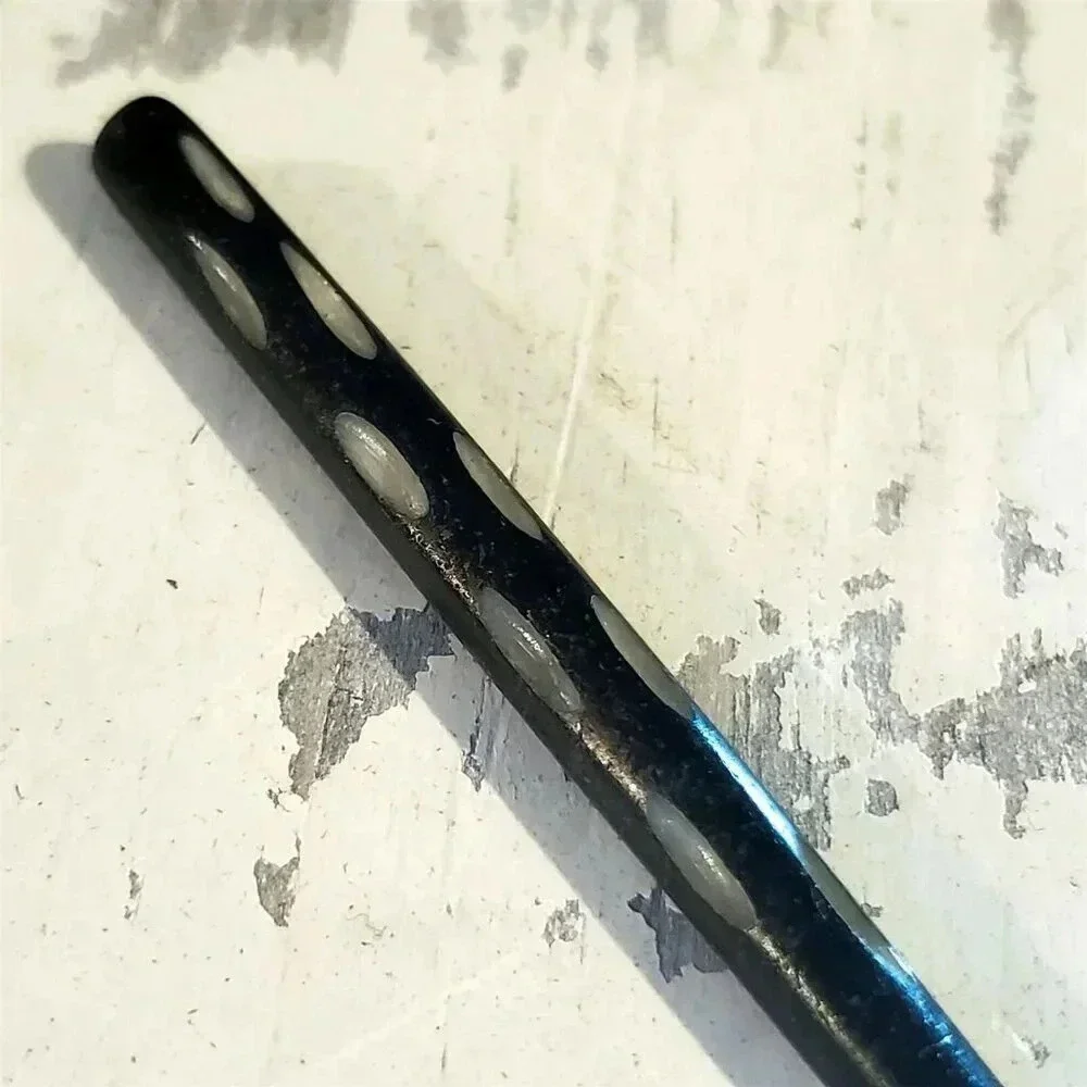 Hand Carved India Black Tribal Minimalist Yak Bone Hair Stick - Picture 7 of 11